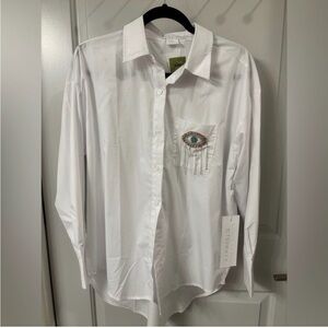Evil eye 🧿 button down shirt NWT